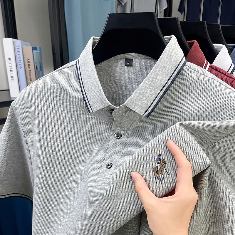 100% Pure Cotton High-end New Brand Paul Embroidery POLO Shirt Summer High-quality Men's Golf Business Casual T-shirt Short Top