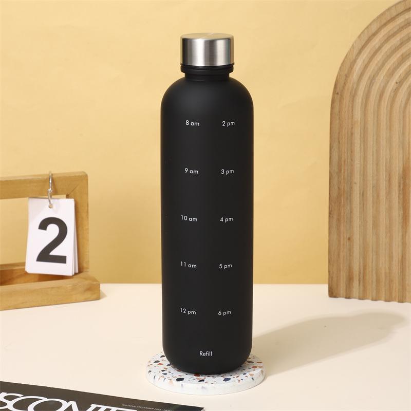 Gradient Color Large Capacity Frosted Sports Water Bottle - Portable and Stylish for Outdoor Use