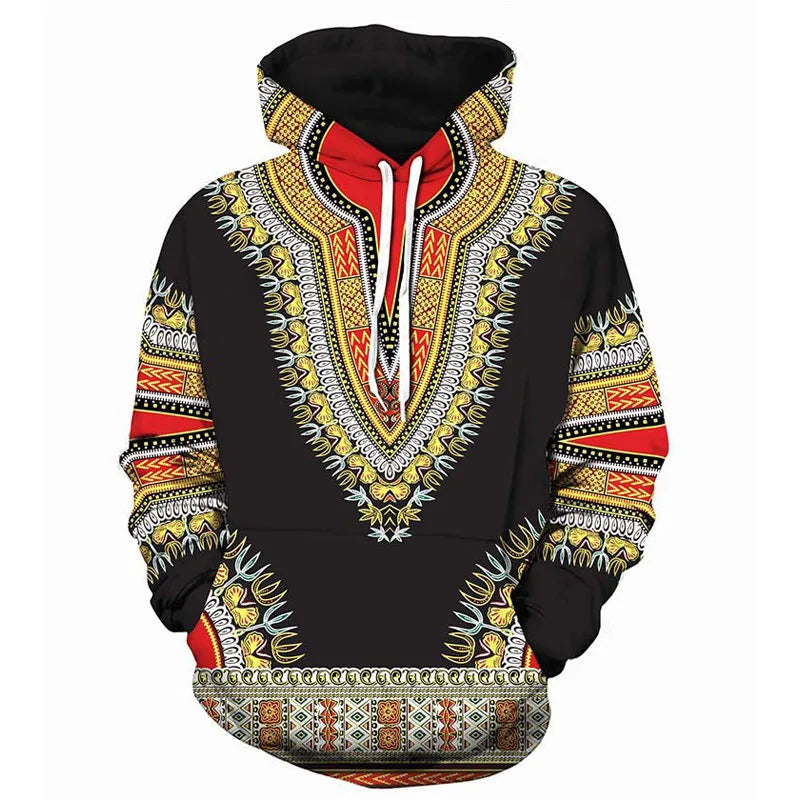 3D Print Men African Vintage Hoodies Sweatshirts Casual Oversized Hooded Sweatshirt Hip Hop Streetwear Tracksuit Male Clothes
