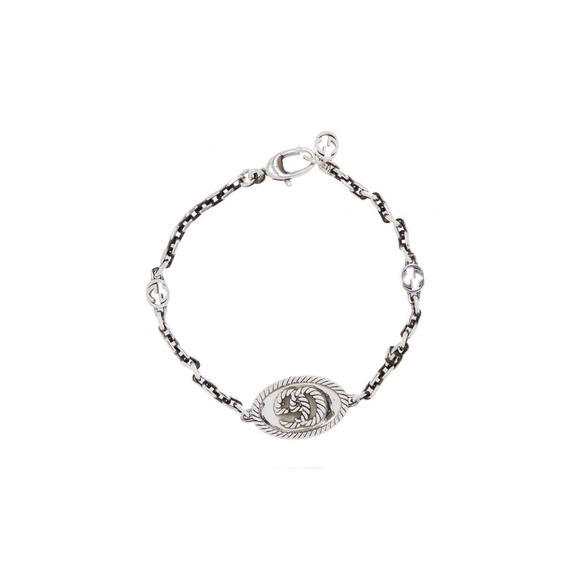 

Gucci Double G Vintage Style Matte 925 Silver Bracelet Women bracelet 627749-J8400-0701 Dust Bag+Box (Random Color),L