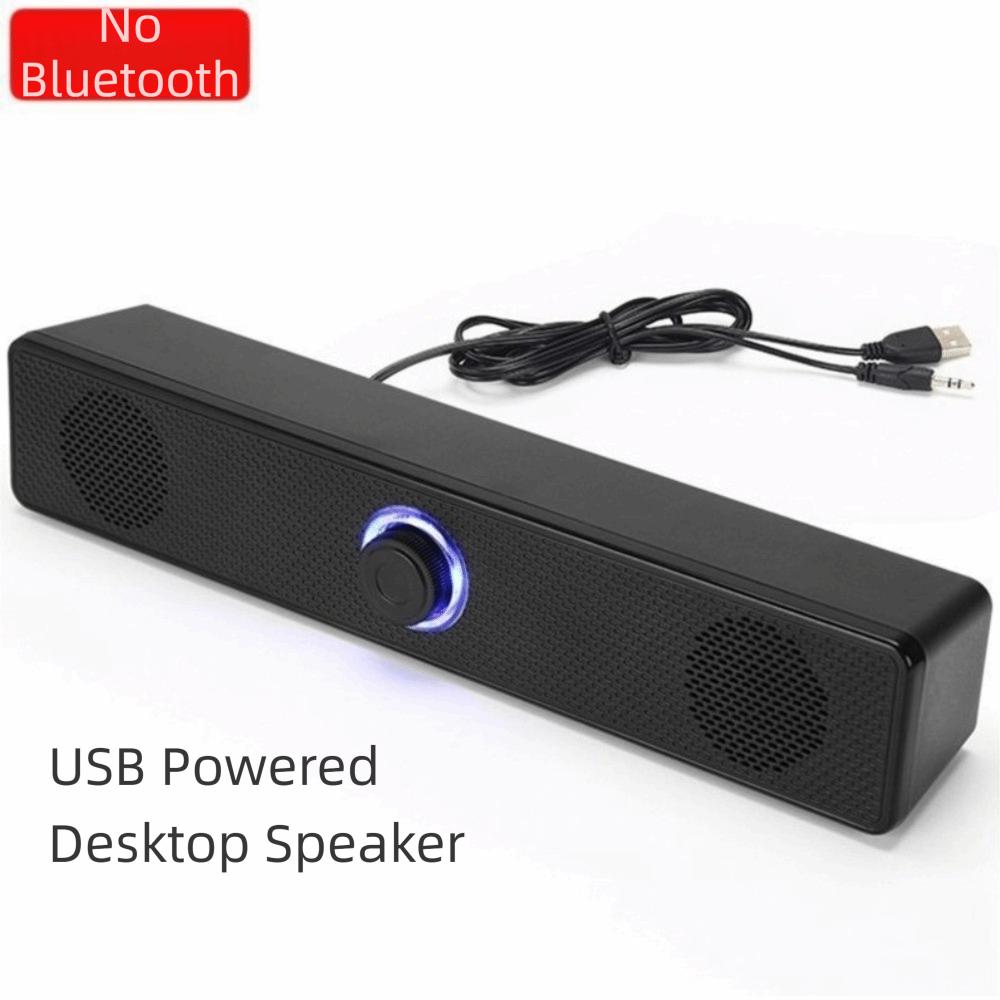 Stereo PC Soundbar Wired USB Powered Soundbar Surround Audio Bluetooth Speaker Conference Room
