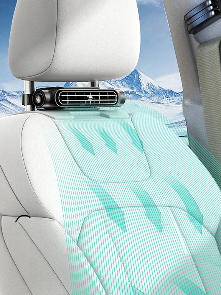 Car Headrest Cooling Air Fan 3 Speeds Adjustable Car Seat Cooling Fan USB Powered Rear Seat Ventilator Summer Car Accessories