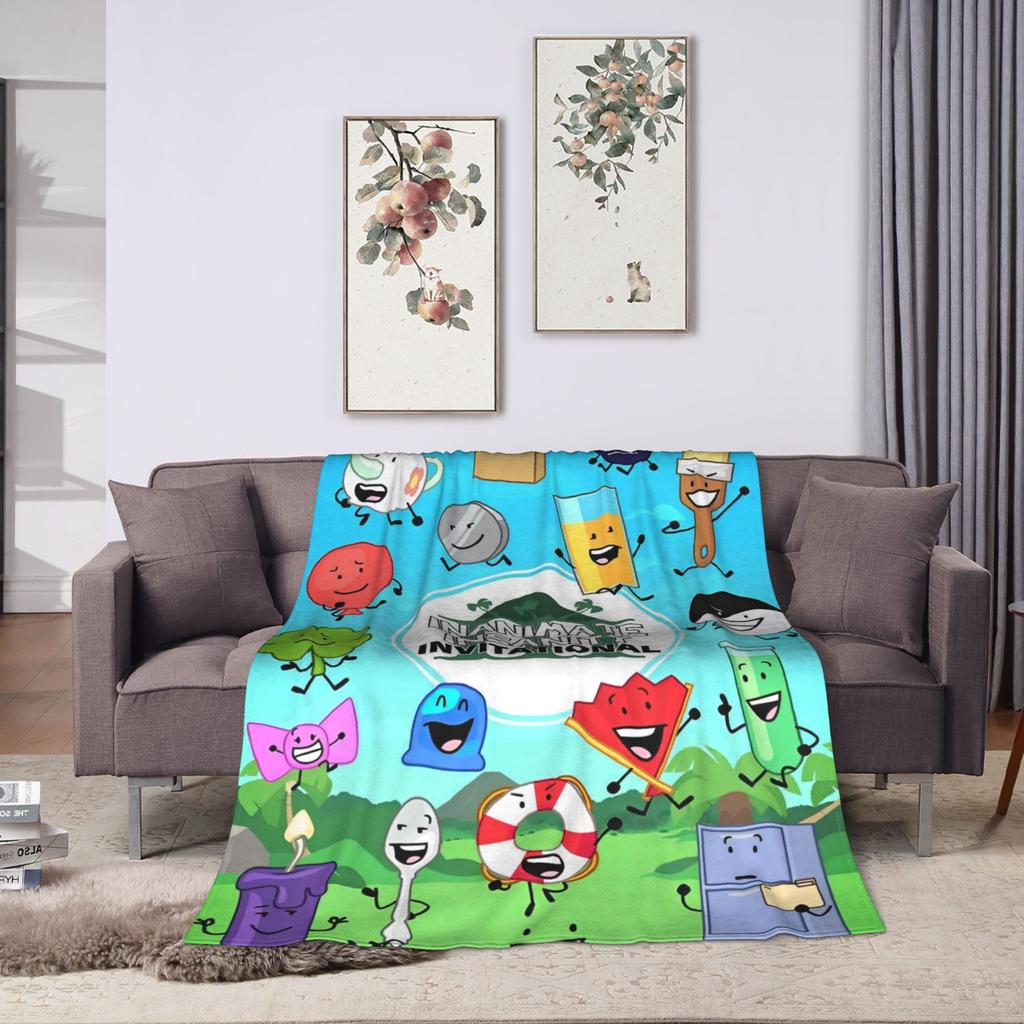 BFDI Inanimate Insanity Blankets Fleece Summer  Portable Warm Throw Blankets for Sofa Office Bedding Throws