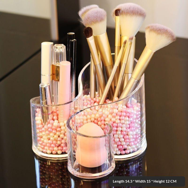 Acrylic Transparent Cosmetic Holder Makeup Brushes Tool Storage Box Case Make-Up Brush Holder Table Organizer Makeup Tool