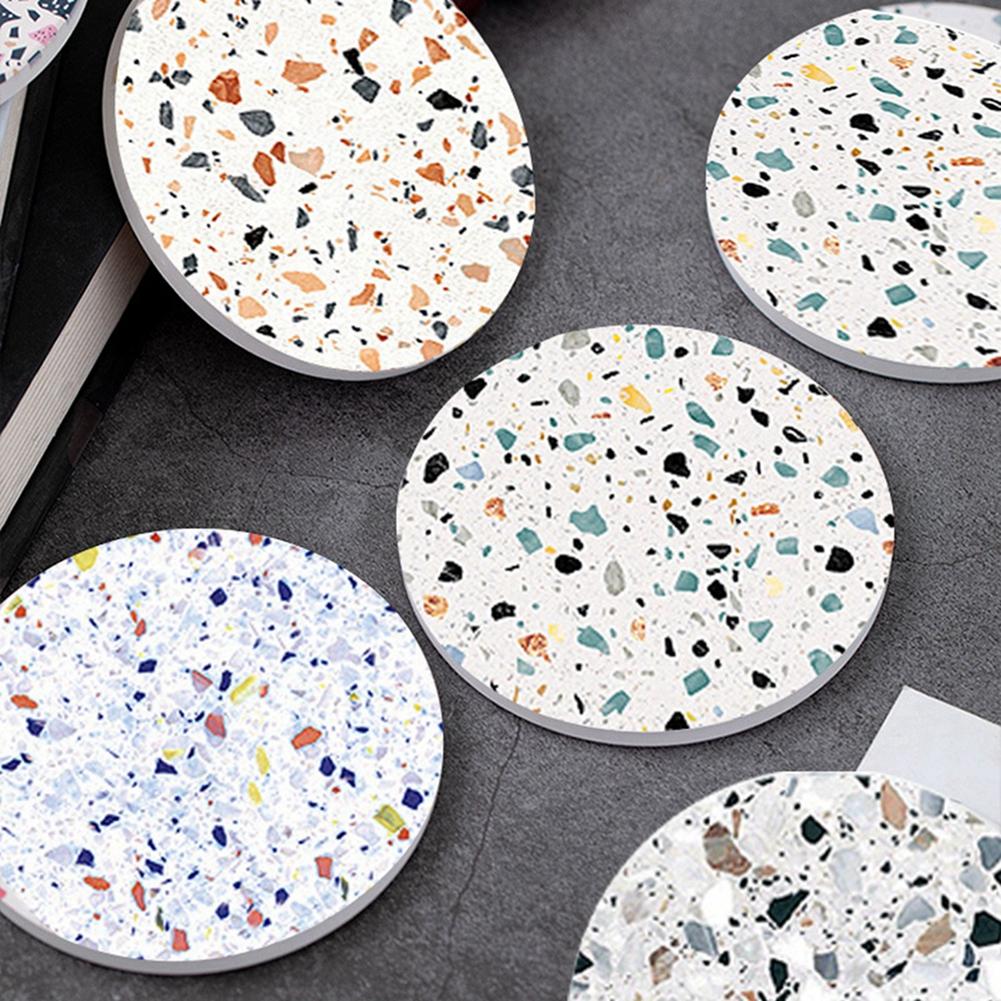 Terrazzo Coaster Absorbent Quick-drying Coaster Anti-slip Mat