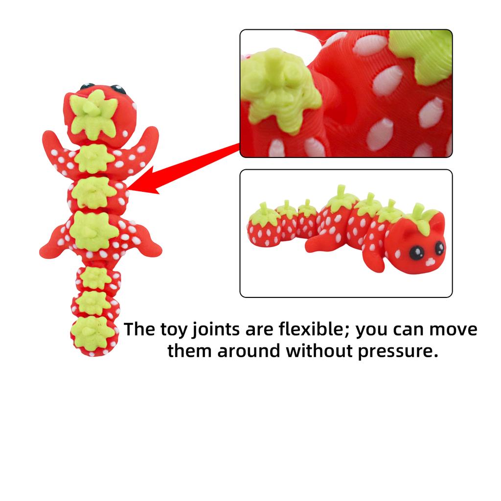 3D Printed Tomato Cat, Simulated Animal Model, Joints Movable, Multi-Color Printed Figurine Model Gift