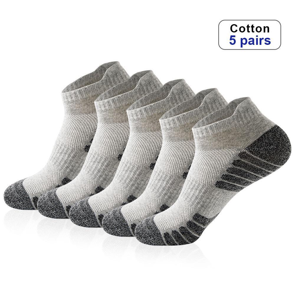 Men's Breathable Cotton Sports Socks - Sweat-Absorbent Mesh for Running, Basketball, and Badminton.