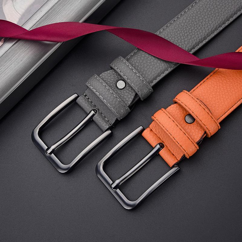 New Men High Quality Pu Leather Belt Metal Pin Buckle Belt leisure Business Waistband Fashionale Male Accessory Designer Belt