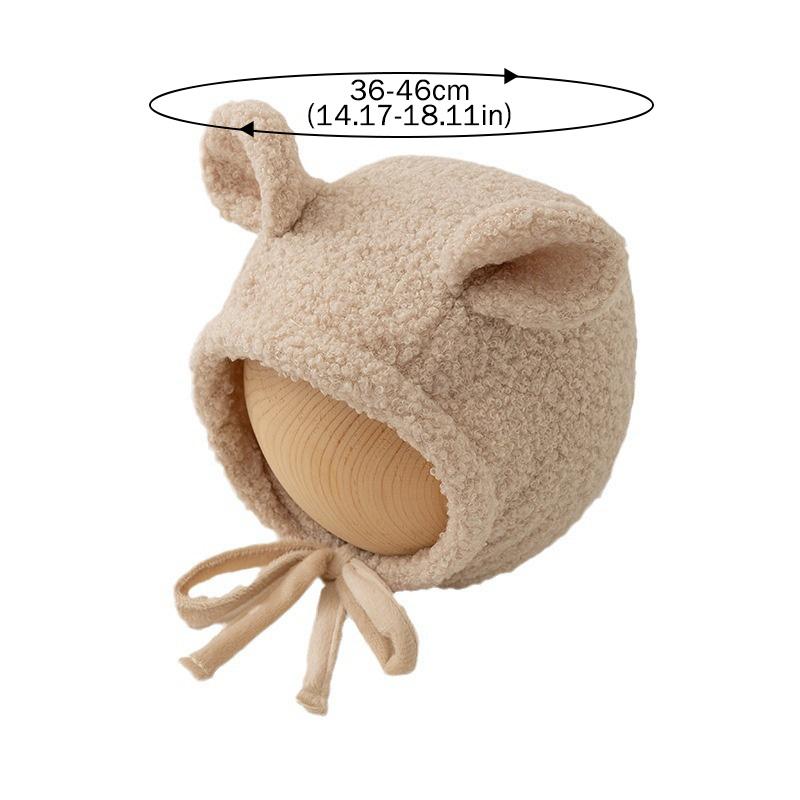 Baby Winter Hat Cartoon Ears Newborn Infant Lamb Fleece Ear Protection Bonnet Beanie Outdoor Windproof Toddler Warm Earflap Cap