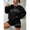 Cartoon Anime Paar Kapuzenpullover Europäische Größe Druck Pullover Brief Stadt Druck