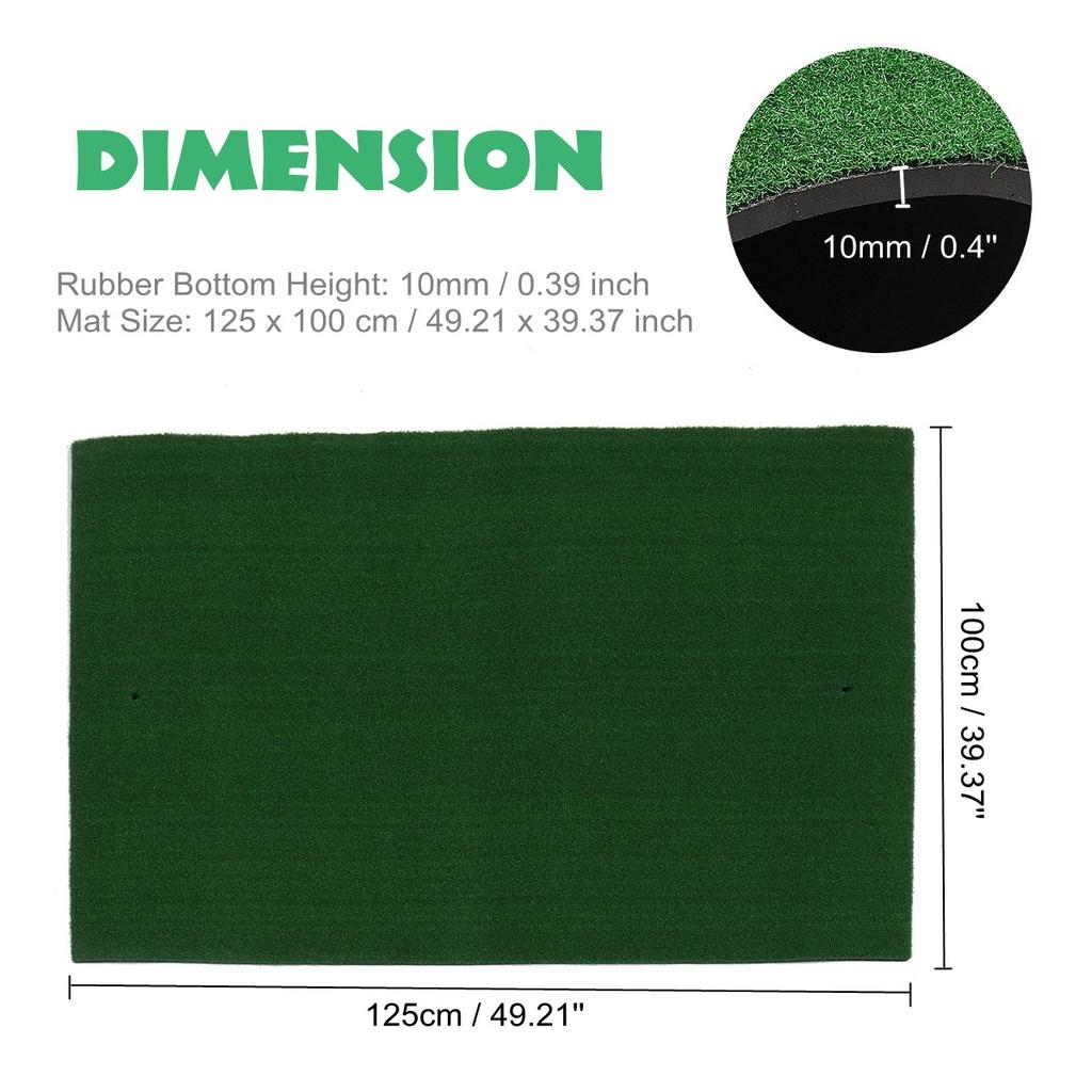 Backyard Golf Mat Indoor Residential Practice Training Golf Driving Mat Golf Hitting Mats with Rubber Tee Ball Free 125 x 100 cm