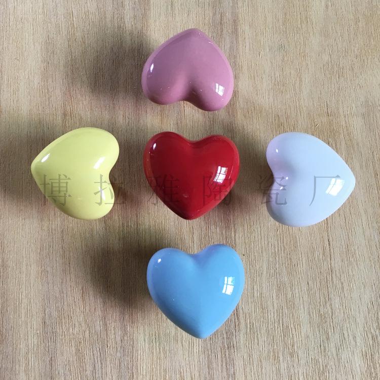 Spot Love Ceramic Children's Wardrobe Handle - Cartoon Cabinet & Drawer Adhesive Hook