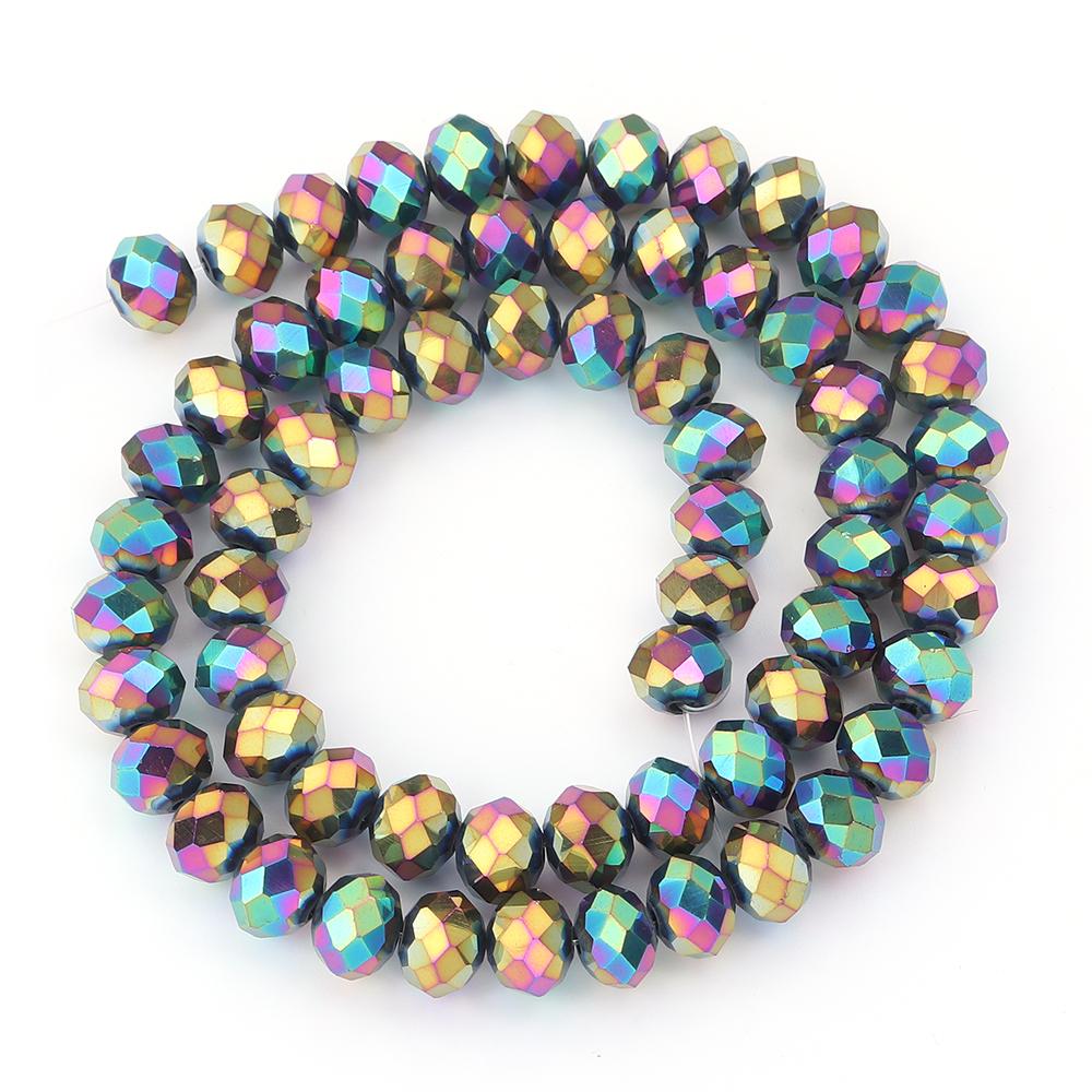 1 Strand Rondelle Faceted Crystal Beads Colorful Glass Loose Bead For Jewelry Making DIY Bracelet Necklace Supplies 3/4/6/8/10mm