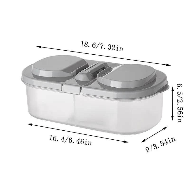 Double-Compartment Sealing Jar with Lid – Multifunctional Plastic Food Storage Container for Dried Fruits & Kitchen Use