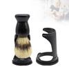 Professional Soft Boar Bristle Wood Beard Brush Hairdresser Shaving Tool Men Mustache Comb Kit Shaving Stand Holder Set