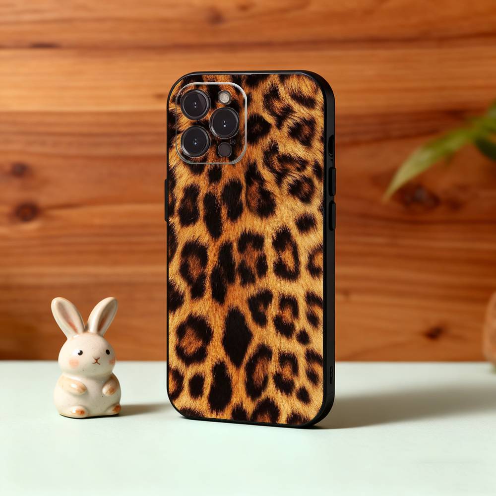 

F-Fashion Чехол для телефона с принтом тигра и леопарда Для iPhone17,16,15,14,13,12,Plus,Pro Max, 5G Другие Мягкий Черный Чехол iPhone17promax