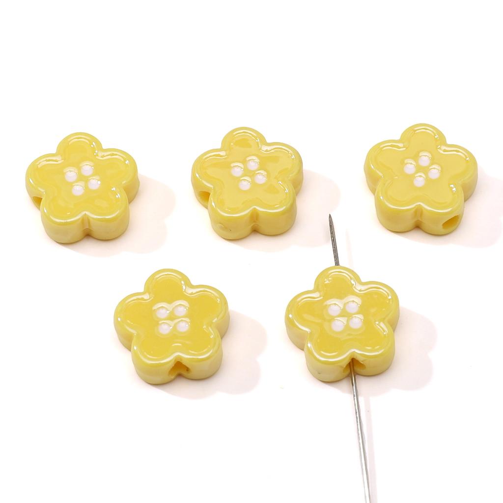 Acrylic Dopamine Oil Droplets Flower Button Beads for DIY Jewelry 1 Set