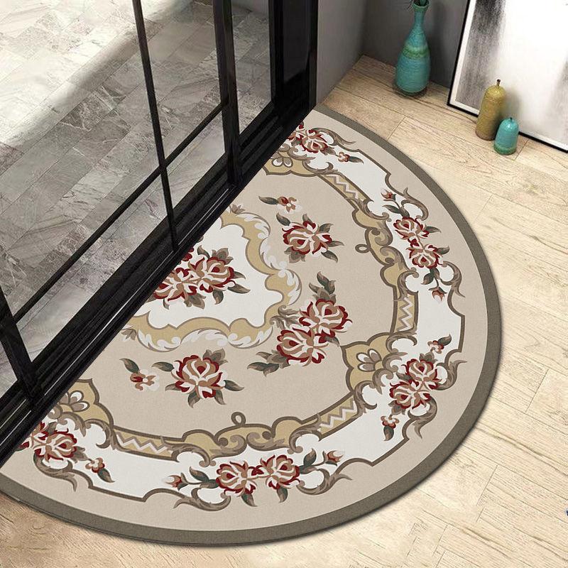 Half Circular Floor Mat Bathroom Non Slip Carpet Household Door Mat Dirt Resistant Foot Mat