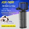 Three-in-One Submersible Fish Tank Pump with Built-in Filter & Aeration