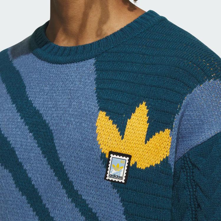 Adidas Originální sportovní pulovr s logem a intarzovaným barevným blokováním Pánské topy Kamenná-zelená IN0986