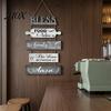Decorative Wooden Letters for Wall Kitchen Decor, 5 Panel Bless Food Family Love Splicing Art Hanging Sign, Farmhouse Dining Room Living Pastoral