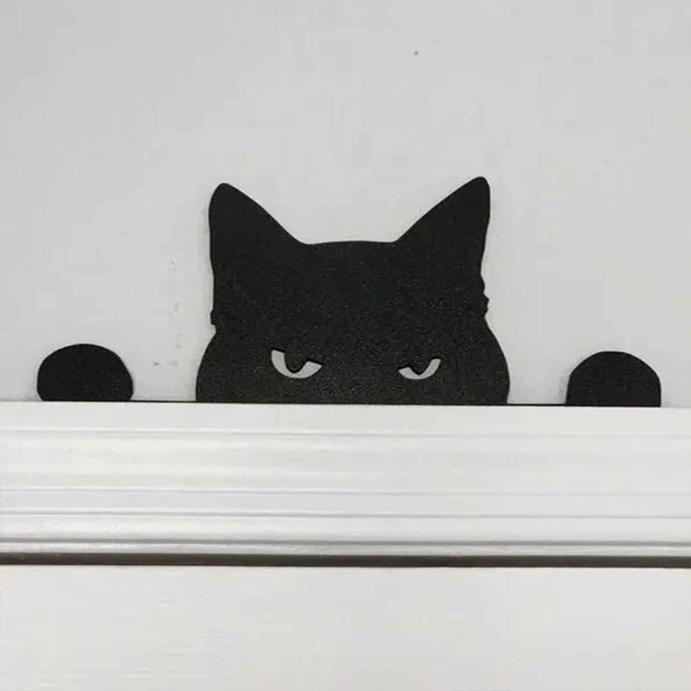 Metal Black Cat Door Topper 2025 Halloween Party Decor Creative Door Corner Sign Door Frame Decor Wall Art Handicraft Home Decor