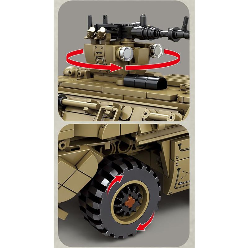 Modern Military Model Construction Toys Armored Vehicle Army Truck Car Building Blocks Birthday Christmas Gifts For Kids Childrens