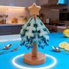 Wooden Christmas Tree Trivets for Hot Dishes Foldable Coasters Pot Holders Heat Resistant Silicone Table Protector Creative Gift for Home Kitchen