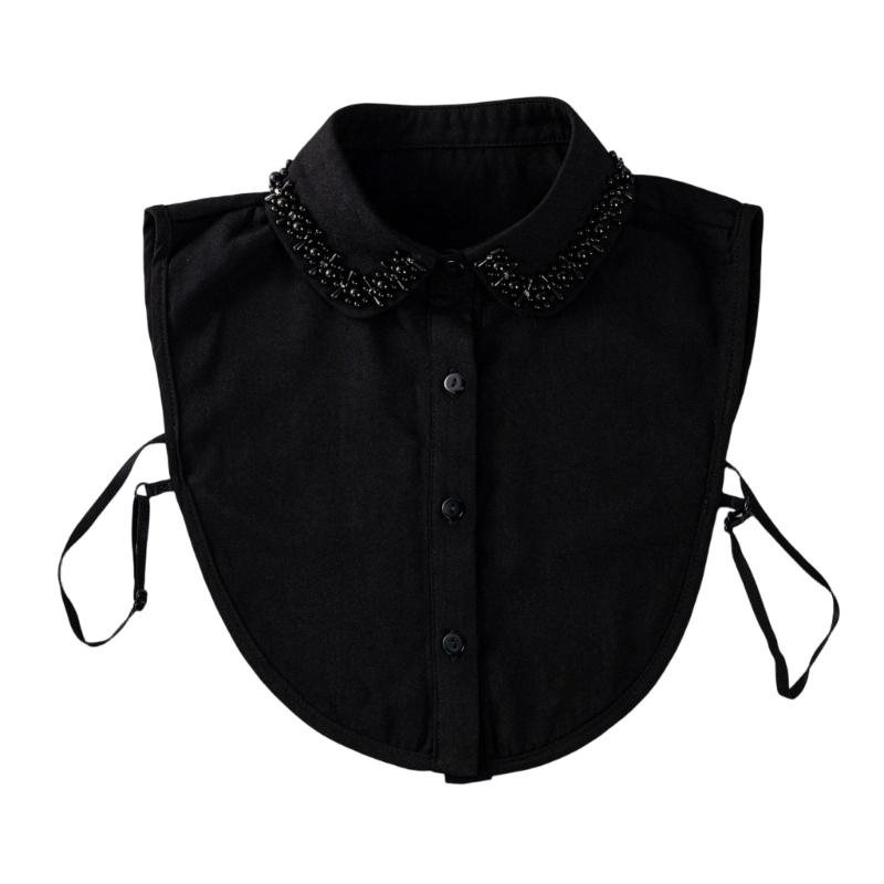 

Detachable Lapel Collar False Elaborate Girls Collar Accessory Jeweled Collar Ancient Art Diamante False Shawl чорний