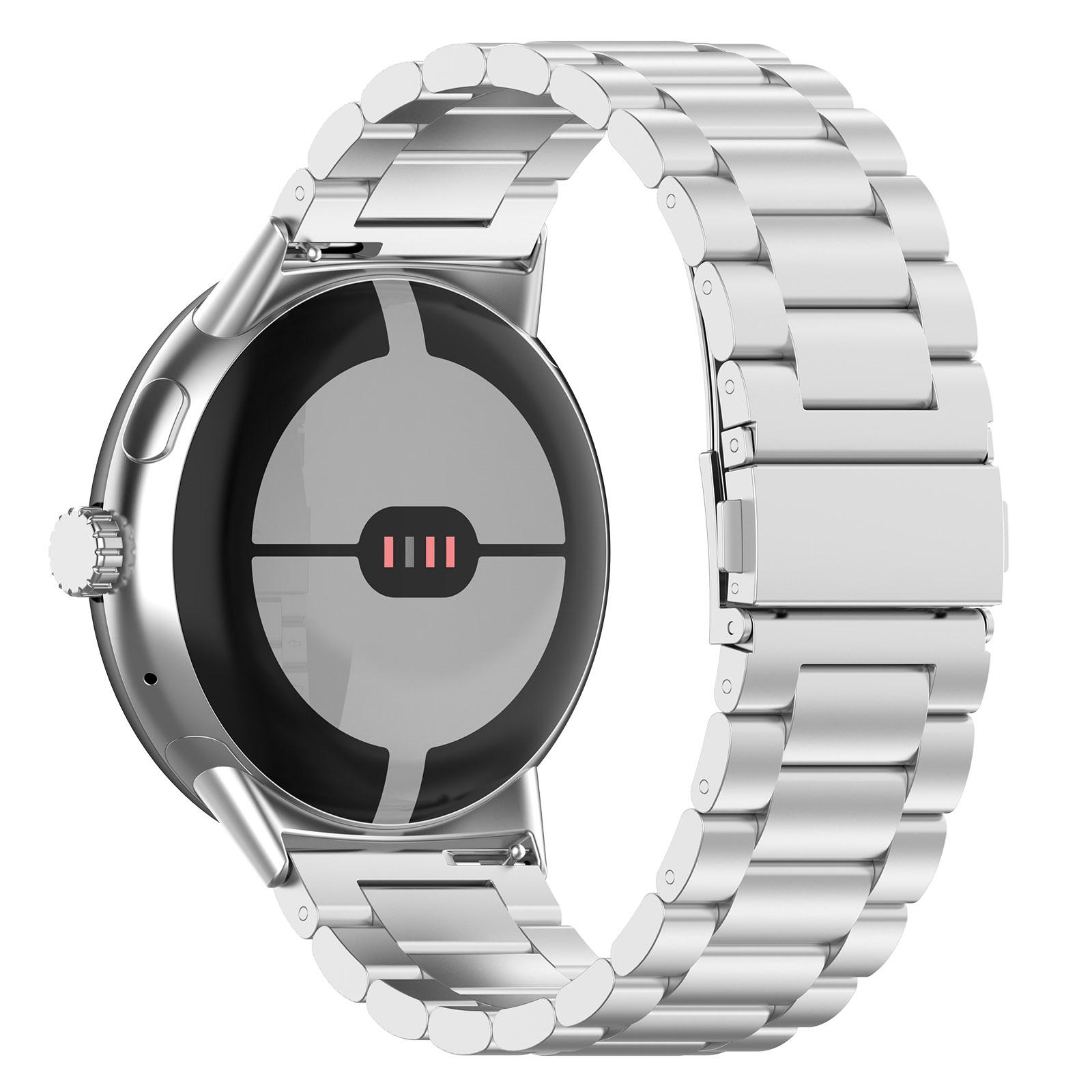 

Для Google Pixel Watch 3 45 мм ремешок для часов 3-бусинный сменный ремешок из нержавеющей стали A