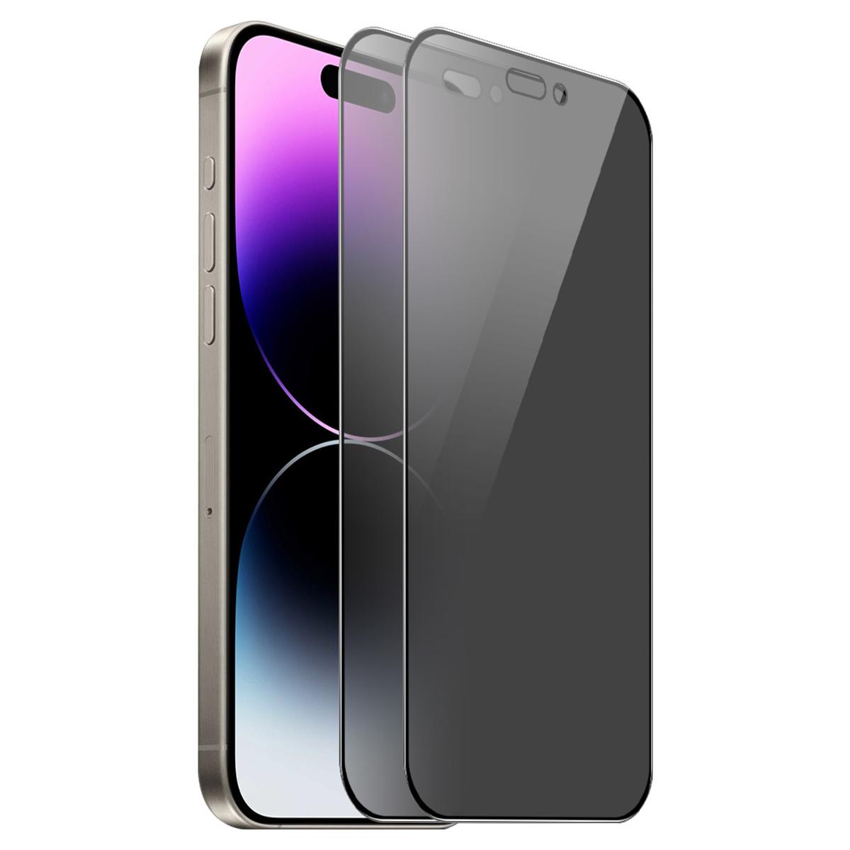 

ENKAY HAT PRINCE 2Pcs For iPhone 14 Pro Screen Protector Silk Printing Anti-Peep Screen Film As Shown A