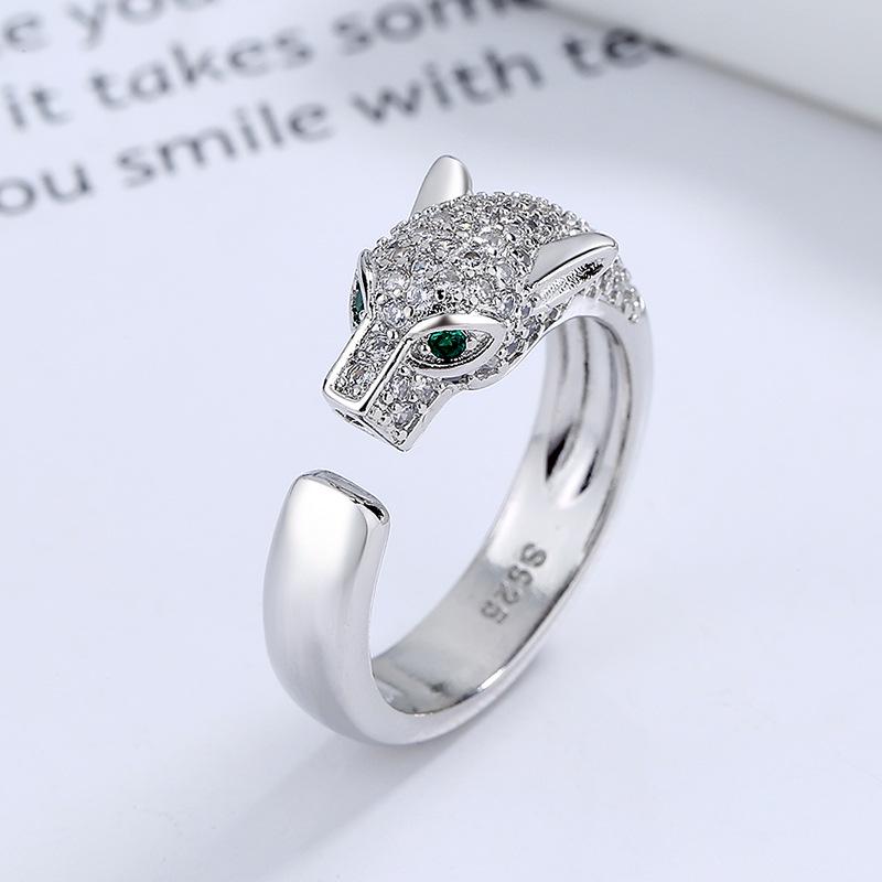 Unisex Openable Leopard Head Diamond Ring - Trendy Daily Wear Jewelry