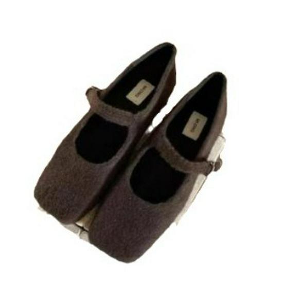 High-End Women's Furry Flat Mary Jane Shoes - 2024 Autumn/Winter French Retro Style