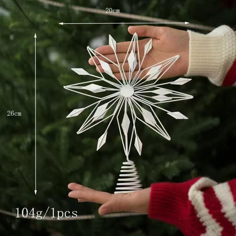 Creative Snowflakes Glitter Christmas Tree Decoration Christmas Tree Topper Christmas Tree Star Light Up Party Props 2026