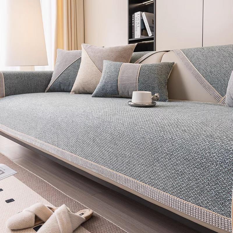 New Sofa Cushion, Universal In All Seasons, Light Luxury, High-End Seat Cushion, Anti-Cat Claw Imitation Hemp Sofa Cover Cover Cloth