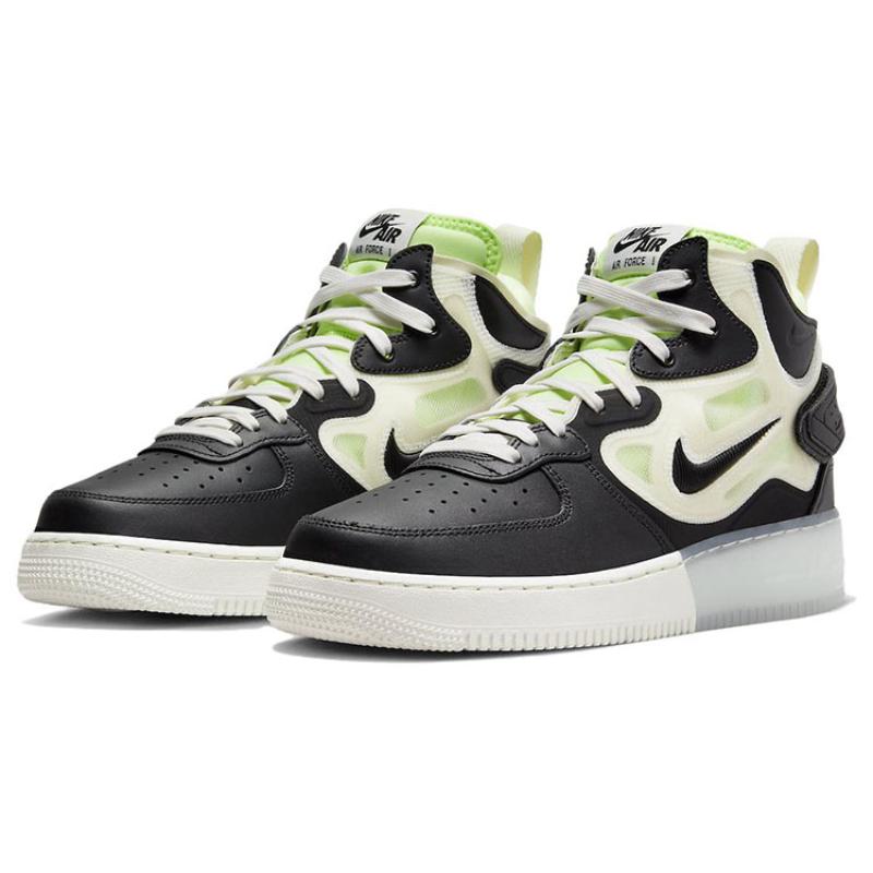 Nike Tenisky Air Force 1 React Mid Black Sail Ghost Green DQ1872-100