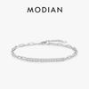 MODIAN Sparkling D Color Moissanite Bracelet 925 Silver Lock Stackable Trendy Bracelets For Women Jewelry With Gift Box