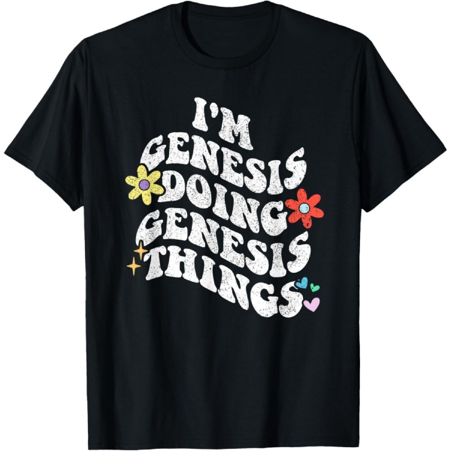 

Personalized Name Mothers Day outfit For Women Retro Groovy Im GENESIS Doing GENESIS Things Funny Mother s T-Shirt XXXXXL чорний