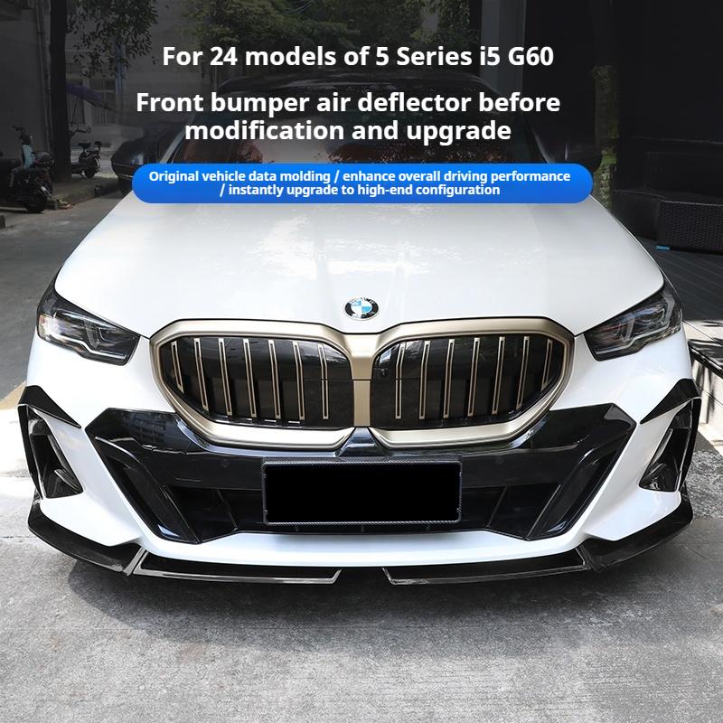 Auto Nero Splitter Paraurti Anteriore Griglia Fendinebbia Copertura Modanatura Per BMW G60 G61 520i 520d 530e 550e i5 2025-2025 Bodykit Accessorio ner