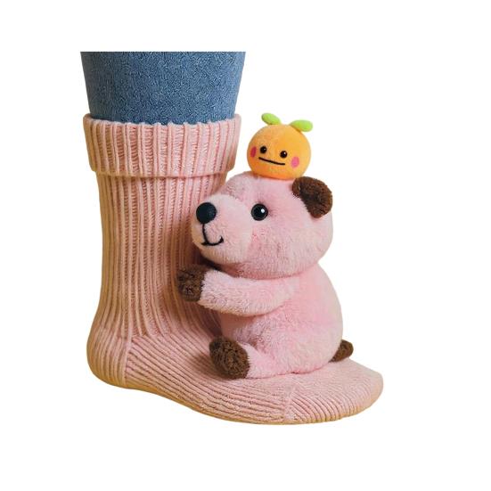 

3D Плюшевые Носки с Животными Милые Вязаные Носки с Пушистыми Животными Эластичные Забавные Носки с Ленивцем Котом для Любителей Животных Рождественский Подарок G