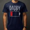 Funny Fathers Day T Shirt Daddy Battery Low Dad Joke Idea