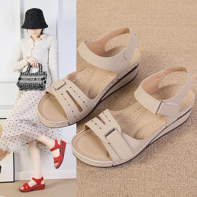 Spring and Summer Footwear Plus Size Sandals with Soft Wedges and Flat Bottom Plus Size Women's Shoes