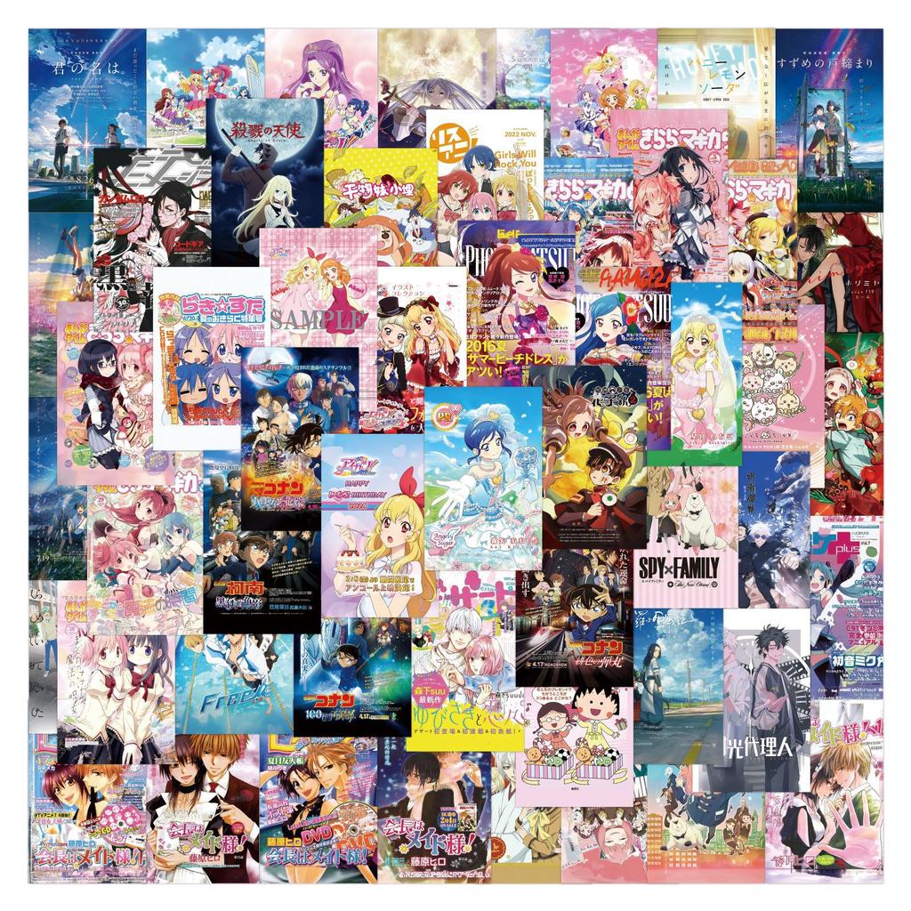 80 Animation Poster Collection Graffiti Stickers Decorate Refrigerator Skateboard Water Cup DIY Personality Stickers