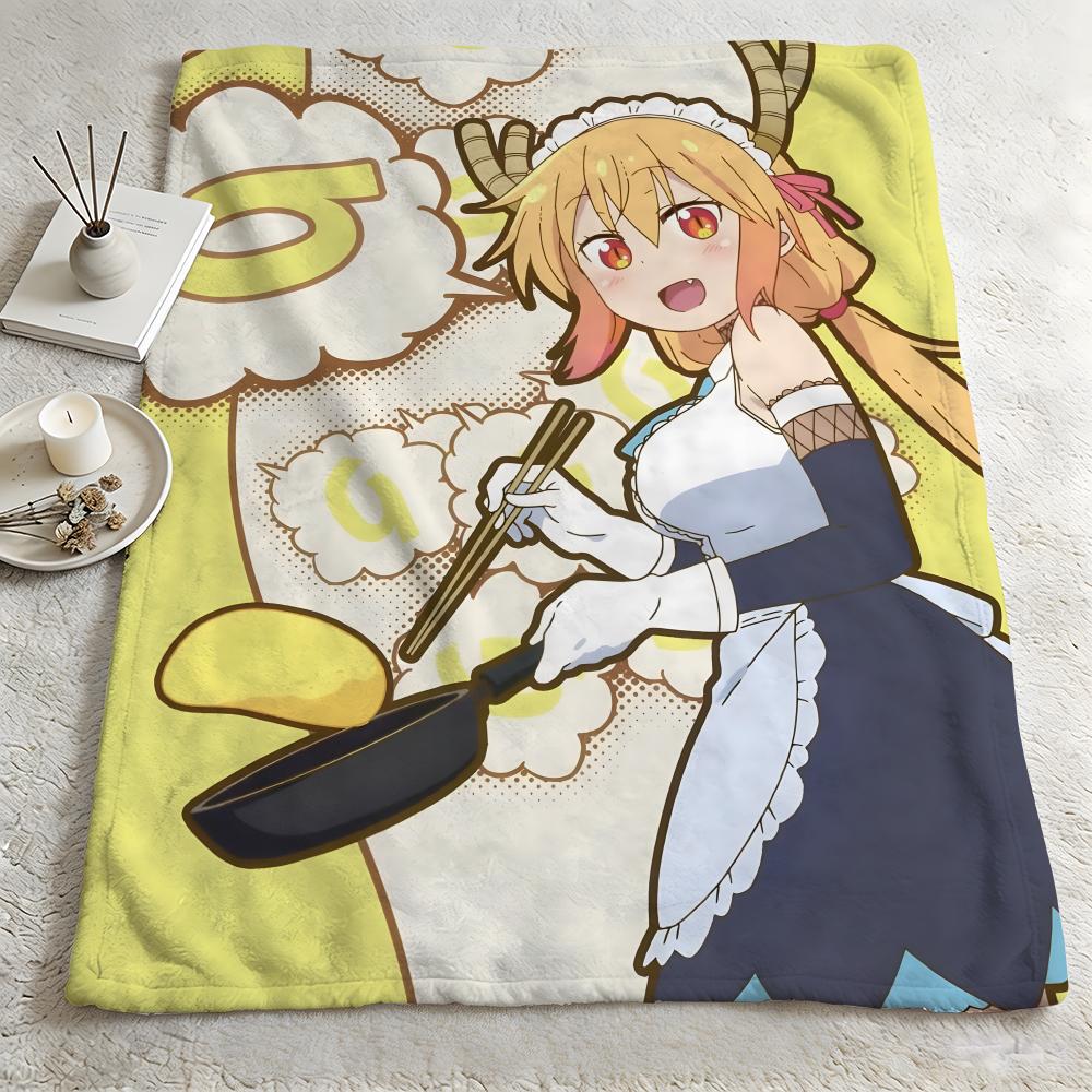 anime M-Miss Kobayashis Dragon Maid-D Throw Warm Soft Flannel Blanket, Multi-use for Sofa Bed Camping Travel Nap 75cmx90cm