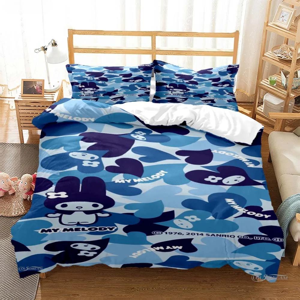 Hello Kitty Cartoon Cute Comforter Duvet Cover Bedding Sets Soft Quilt Cover Pillowcases Single/Double/Queen/King Size