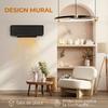 Wall-Mounted Fan Heater, Oscillating 2000 W, PTC Ceramic, 3 Power Levels, 56 x 11.7 x 18.5 cm, Black