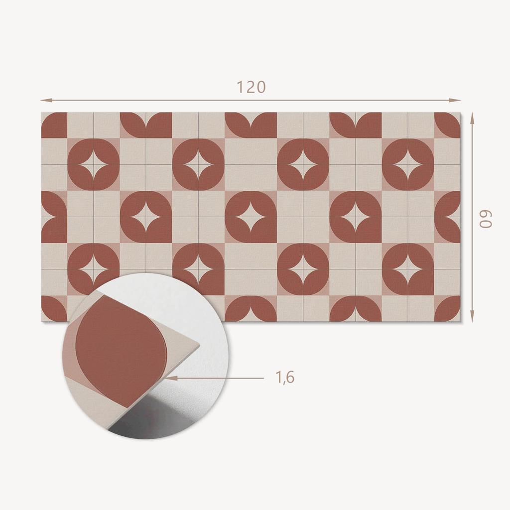 Winylowy Panel Samoprzylepny Z Nadrukiem 120X60 Cm Geometryczny Wzór Z Okręgami