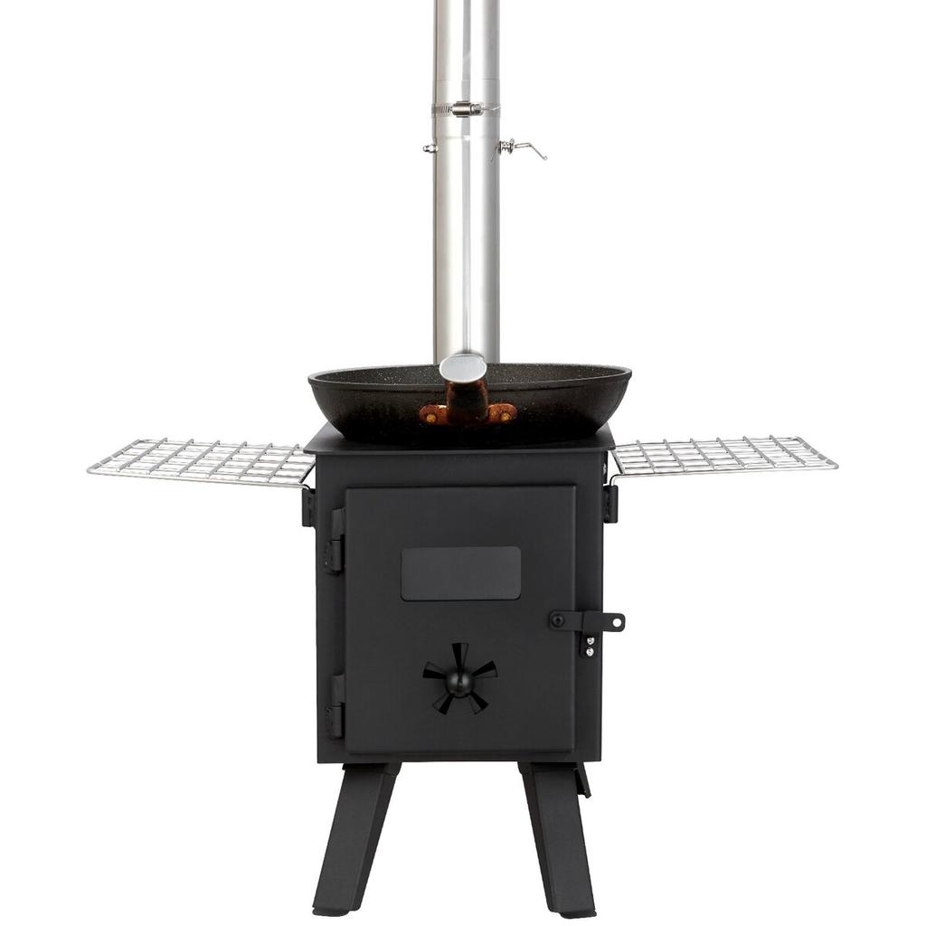 Wood Stove, 86 Inch, Alloy Steel Camping Tent Stove, Portable Wood Burning Stove with Chimney Pipes & Gloves, 1400in³Firebox Hot Tent Stove for