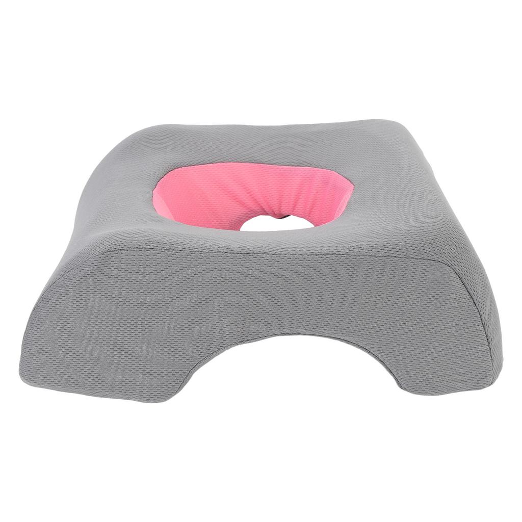 Face Down Pillow Soft Ergonomic Hollow Headrest Face Cushion for Salon Massage Beauty Bed Gray Pink
