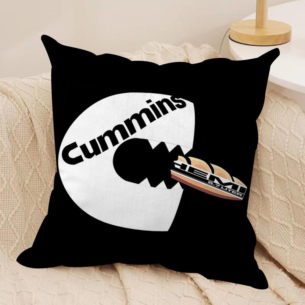 Gas Fueled Engine C-CumminsS Cushion Cover Soft Plush Fabric Double-Sided Printed Sofa Cushion Cover for All Seasons Home Decor